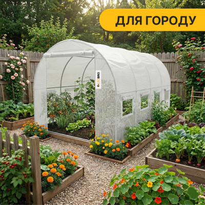 Садова теплиця парник LEOBRO Garden 10м² White (LB-G103-WHT) Садова теплиця парник LEOBRO Garden 10м² White (LB-G103-WHT)