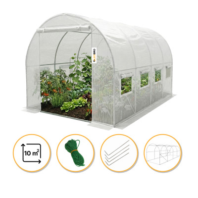 Посилена садова теплиця парник LEOBRO Garden 10м2 White (LB-G106-WHT)