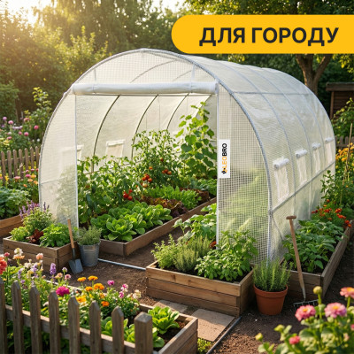 Велика садова теплиця 12м2 LEOBRO Біла армована (LB-G104-WHT) Велика садова теплиця 12м2 LEOBRO Біла армована (LB-G104-WHT)