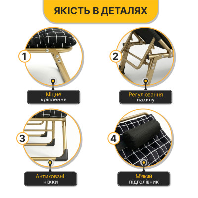 Розкладне ліжко (розкладачка) з оксамитовим матрацом і подушкою LEOBRO (LB-FB-B3-PAT)
