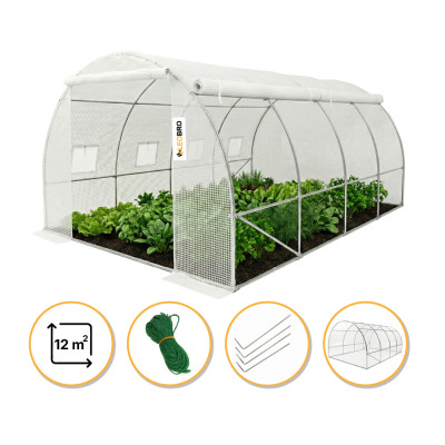 Садова теплиця парник LEOBRO Garden 12м2 White MultiDoor (LB-G113-WHT)