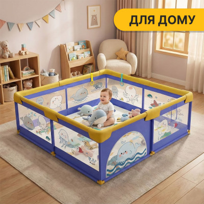 Дитячий манеж LEOBRO "Морський Кит" 150 x 180 см (LB-1003) Дитячий манеж LEOBRO "Морський Кит" 150 x 180 см (LB-1003)
