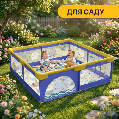 Дитячий манеж LEOBRO "Морський Кит" 150 x 180 см (LB-1003) Дитячий манеж LEOBRO "Морський Кит" 150 x 180 см (LB-1003)