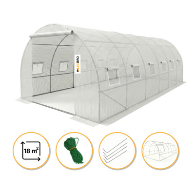 Посилена садова теплиця парник LEOBRO Garden 18м2 White (LB-G107-WHT)