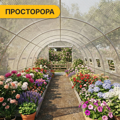Посилена садова теплиця парник LEOBRO Garden 18м2 White (LB-G107-WHT)