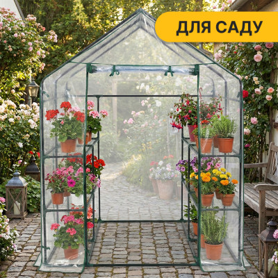 Стелаж-теплиця LEOBRO 143x143x195 см на 8 полиць (LB-G123)