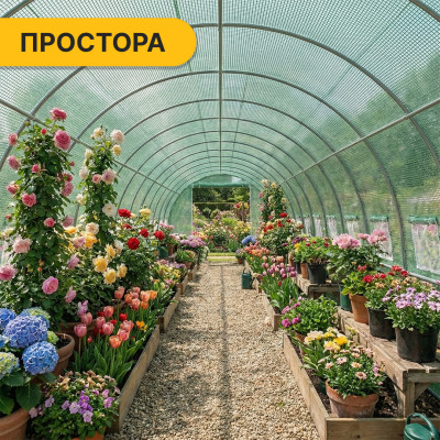 Посилена садова теплиця парник LEOBRO Garden 36м2 Green (LB-G128-GRN)
