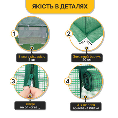 Плівка для теплиці LEOBRO 9м2 армована (LB-GC131-GRN) Плівка для теплиці LEOBRO 9м2 армована (LB-GC131-GRN)