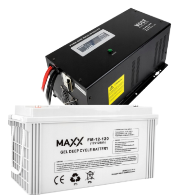 Комплект Volt Polska SINUS PRO 2400 W 12/230V 1600/2400W + Акумулятор MAXX GEL DEEP VRLA 120Ah 12V