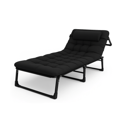 УЦІНКА! Розкладне ліжко (розкладачка) з матрацом і подушкою LEOBRO Black (LB-FB-A1-BLK)