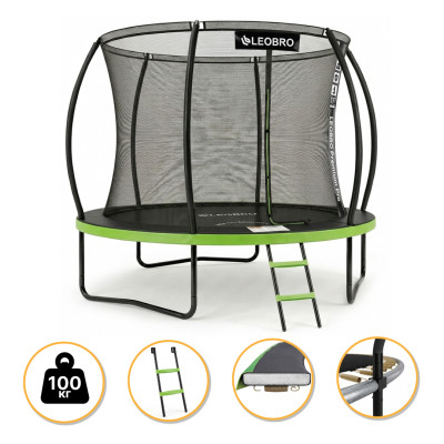 Батут з внутрішньою захисною сіткою 252 см LEOBRO Premium Pro 8FT GREEN (LB-1099)