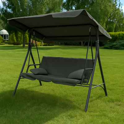 УЦІНКА! Гойдалка з подушками на 3 особи LEOBRO Grey (LB-SW3-D3-GRY)
