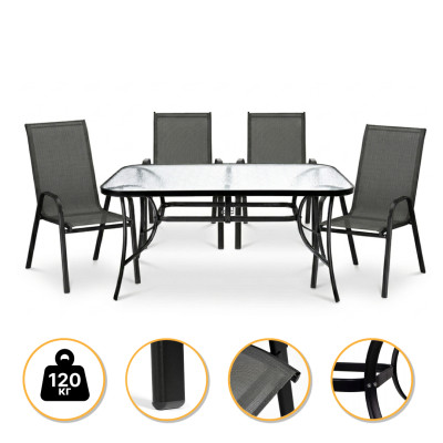 Комплект садових меблів LEOBRO Comfort 4 крісла + великий столик (LB-1055)