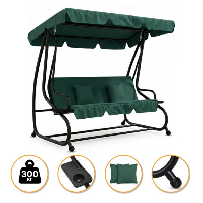 Велика гойдалка з подушками LEOBRO Luxury Green (LB-1043)