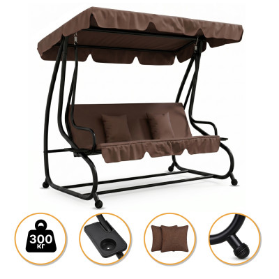 Велика гойдалка з подушками LEOBRO Luxury Brown (LB-1044)