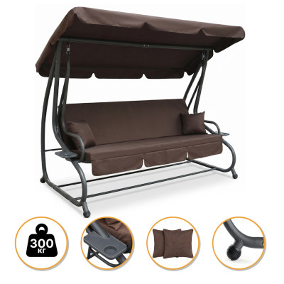 Велика гойдалка з подушками LEOBRO Luxury Plus Brown (LB-1048)