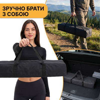 Розкладний туристичний стіл LEOBRO Pro Camp Wood Alu (LB-1063)