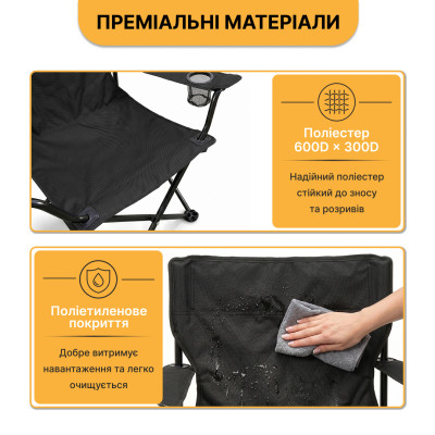 Розкладне туристичне крісло LEOBRO Lite Black (LB-1075) Розкладне туристичне крісло LEOBRO Lite Black (LB-1075)