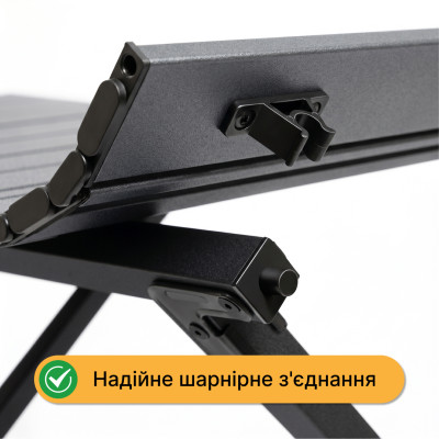 Розкладний туристичний стіл LEOBRO Camp Black XL (LB-1070)