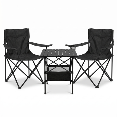 Комплект туристичний - стіл LEOBRO 52x52x50 см та 2 крісла Lite Black Комплект туристичний - стіл LEOBRO 52x52x50 см та 2 крісла Lite Black