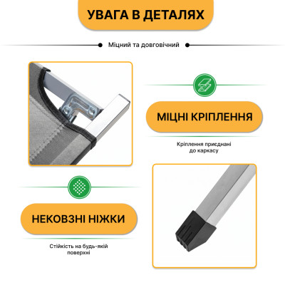 Армійська похідна розкладачка LEOBRO до 150 кг Сіра (LB-MC-B1-DGR) Армійська похідна розкладачка LEOBRO до 150 кг Сіра (LB-MC-B1-DGR)