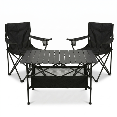 Комплект туристичний - стіл LEOBRO 93x55x50 см та 2 крісла Lite Black Комплект туристичний - стіл LEOBRO 93x55x50 см та 2 крісла Lite Black