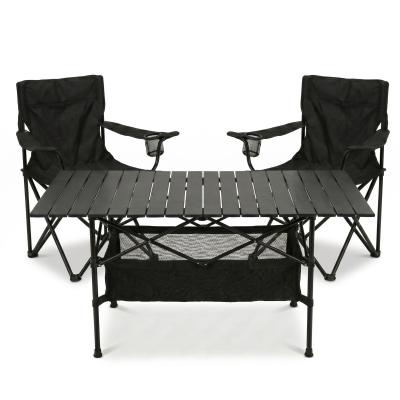 Комплект туристичний - стіл LEOBRO 117x55x50 см та 2 крісла Lite Black Комплект туристичний - стіл LEOBRO 117x55x50 см та 2 крісла Lite Black