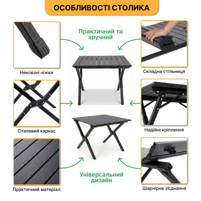 Набір для кемпінгу середній два крісла та стіл LEOBRO LB-106672
