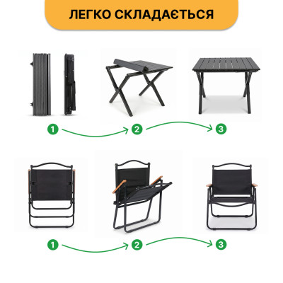 Набір для кемпінгу середній два крісла та стіл LEOBRO LB-106672