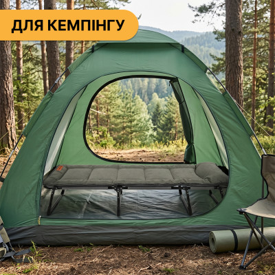 Розкладне ліжко (розкладачка) з вбудованим матрацом LEOBRO Khaki (LB-FB-S1-KHA) Розкладне ліжко (розкладачка) з вбудованим матрацом LEOBRO Khaki (LB-FB-S1-KHA)