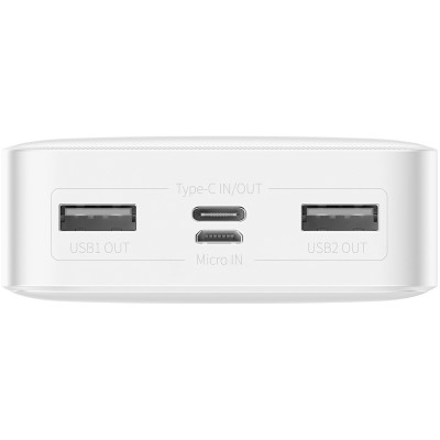 Зовнішній акумулятор (павербанк) Baseus Bipow Digital Display Powerbank 15 W 20000 mAh White (PPDML-J02)