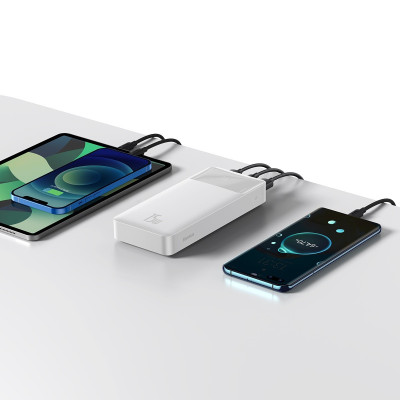 Зовнішній акумулятор (павербанк) Baseus Bipow Digital Display Powerbank 15 W 20000 mAh White (PPDML-J02)