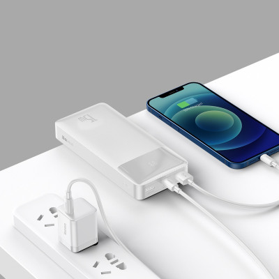 Зовнішній акумулятор (павербанк) Baseus Bipow Digital Display Powerbank 15 W 20000 mAh White (PPDML-J02)