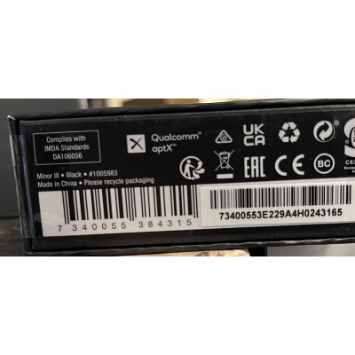 Навушники TWS Marshall Minor III Black (1005983)