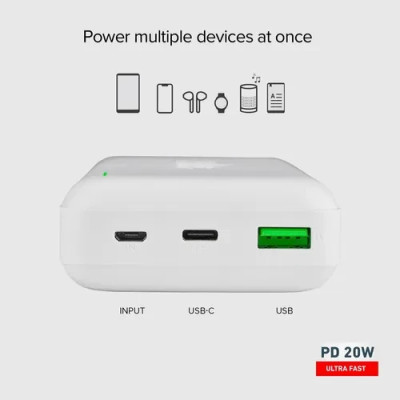 Зовнішній акумулятор SBS Powerbank 20000 mAh White (TTBB20000PD20W)