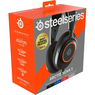 Навушники з мікрофоном SteelSeries Arctis Nova 3 Black (61631)