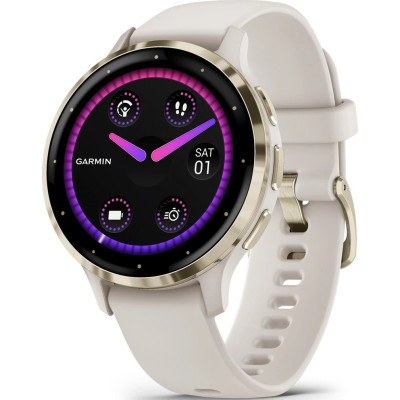 Смарт-годинник Garmin Venu 3S Soft Gold S. Steel Bezel with Ivory Case and S. Band (010-02785-04)