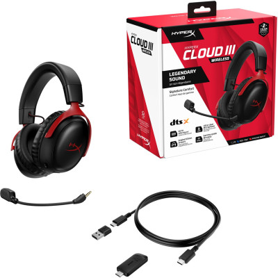 Навушники з мікрофоном HyperX Cloud III Wireless Black/Red (77Z46AA)