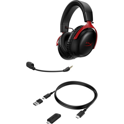 Навушники з мікрофоном HyperX Cloud III Wireless Black/Red (77Z46AA)