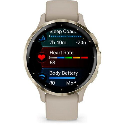 Смарт-годинник Garmin Venu 3S Soft Gold S. Steel Bezel w. French Gray Case and S. Band (010-02785-02)