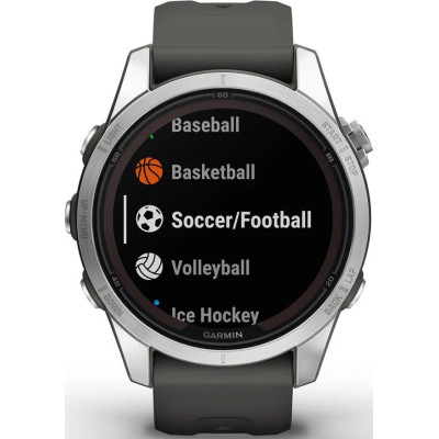 Смарт-годинник Garmin Fenix 7S Pro Solar Silver w. Graphite Band (010-02776-00/01)