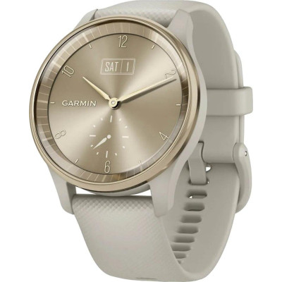 Смарт-годинник Garmin Vivomove Trend Cream Gold S. Steel Bezel w. F. Gray Case and S. Band (010-02665-02)