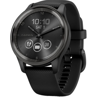 Смарт-годинник Garmin Vivomove Trend Slate S. Steel Bezel with Black Case and S. Band (010-02665-00)