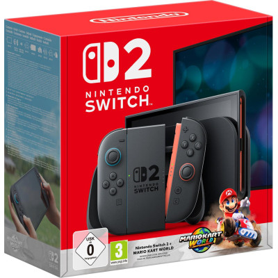 Портативна ігрова приставка Nintendo Switch 2 Black Mario Kart World Bundle