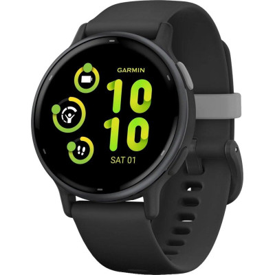 Смарт-годинник Garmin vivoactive 5 Slate Aluminum Bezel with Black Case and Silicone Band (010-02862-10/50/5A)