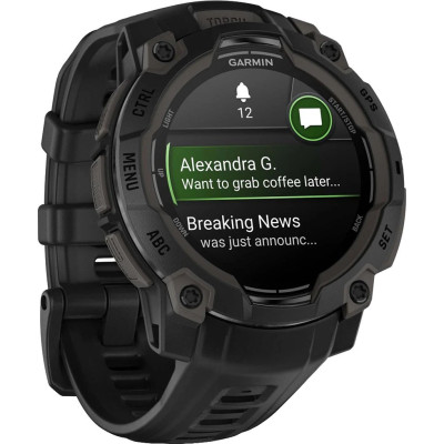 Смарт-годинник Garmin Instinct 3 50mm AMOLED Black with Charcoal Band (010-03020-00/40)