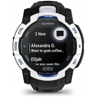 Смарт-годинник Garmin Instinct 3 50mm Solar Whitestone with Black Band (010-02935-03/43)