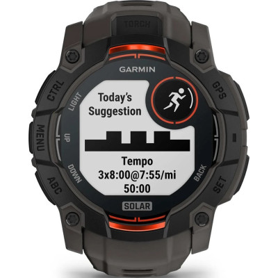 Смарт-годинник Garmin Instinct 3 50mm Solar Black with Charcoal Band (010-02935-00/40)