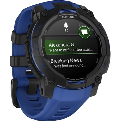 Смарт-годинник Garmin Instinct 3 45mm AMOLED Black with Blue Band (010-02936-03/43)