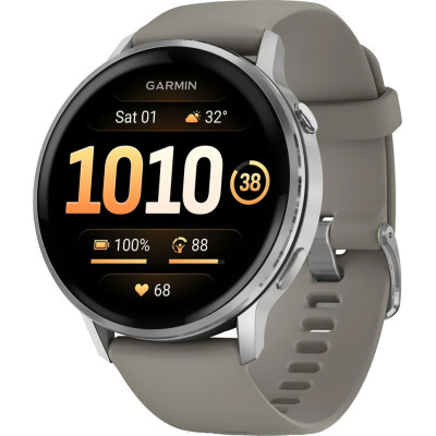 Смарт-годинник Garmin Venu 4 45 mm Silver with Silver Gray Silicone Band (010-03014-01/41)